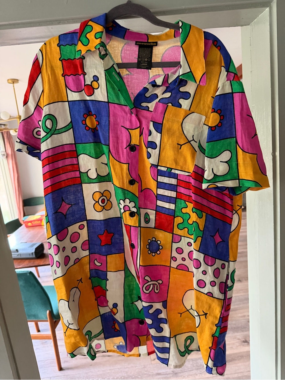 Nooworks Wormiverse linen shirt dress size large